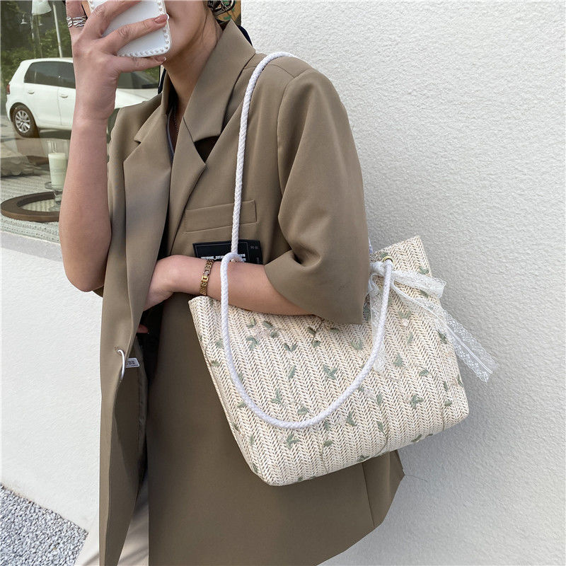 Women's Straw Woven Western Style One Shoulder Underarm Bag