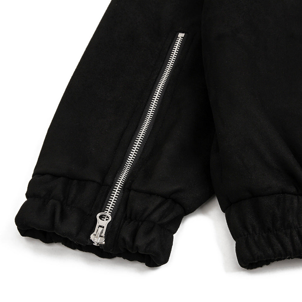 Niche Loose Deconstruction Stitching Design Sense Tooling Flight Jacket