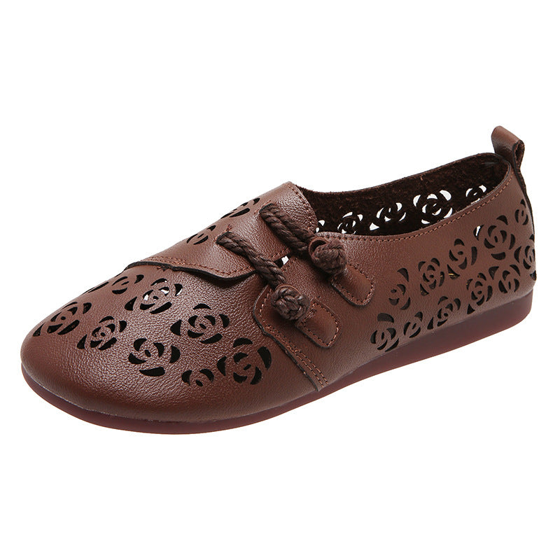 Summer Retro Round Toe Ethnic Style Chinese Frog Mom Shoes