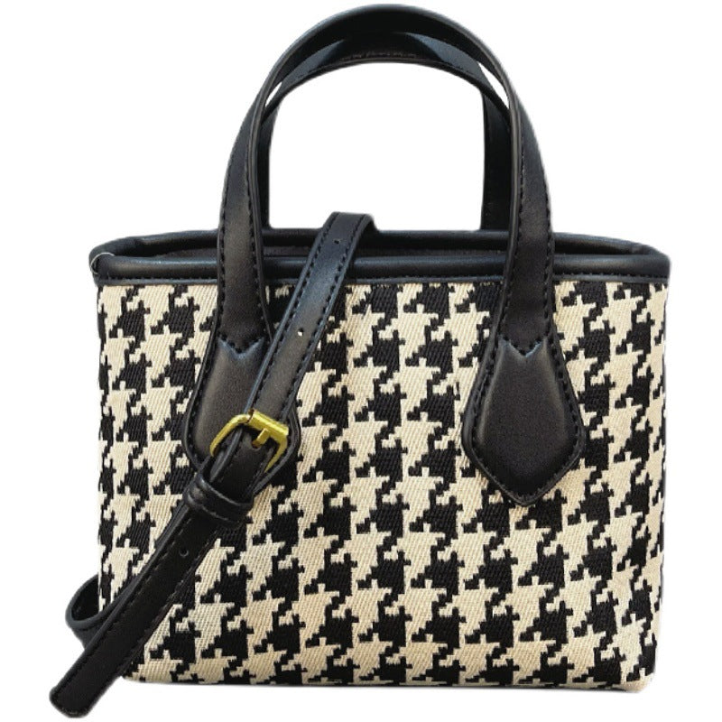 Mode Houndstooth Enkeltskuldertaske