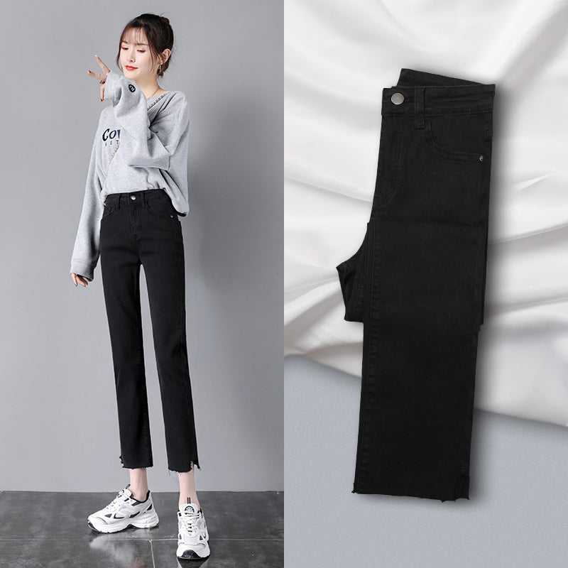 High Waisted Slim Female Trousers With Small Cigarette Tube