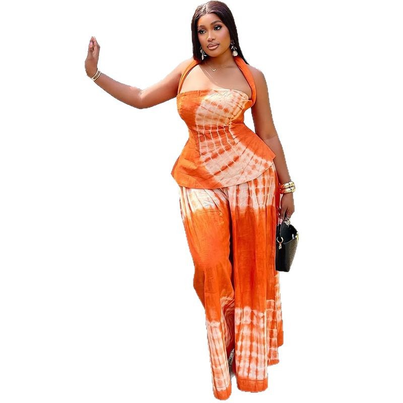 Women's Loose-fit Backless Printed Skirt Set