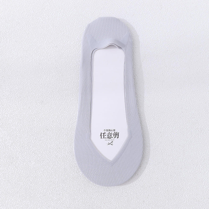 Women's Non-Slip Silicone Cotton Bottom Lace Boat Socks
