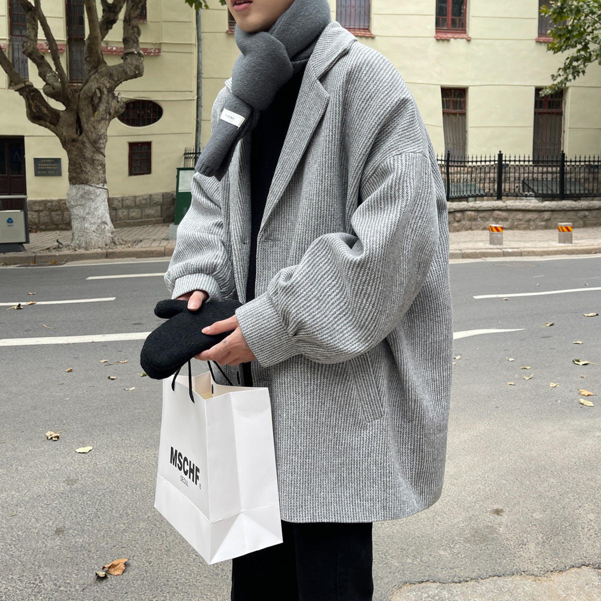 Men's Trendy Versatile High-end Fashion Wool Coat