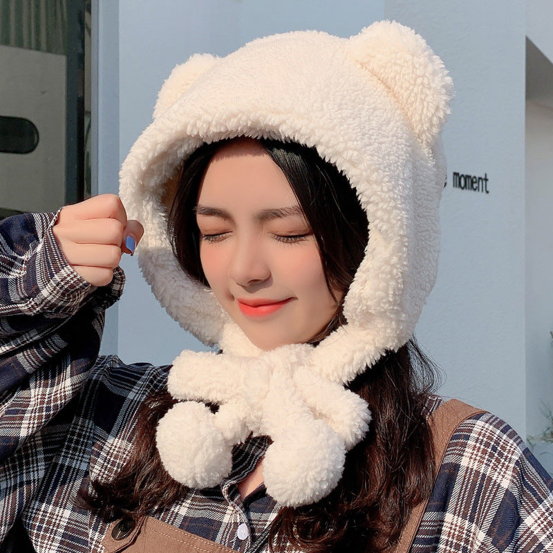 Women's Fashion Small Bear Ear Protection Hat