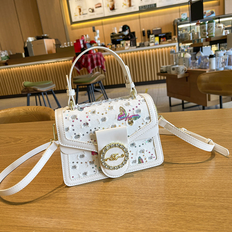 Fashionable Color Clash With Brick Ladies Handbag