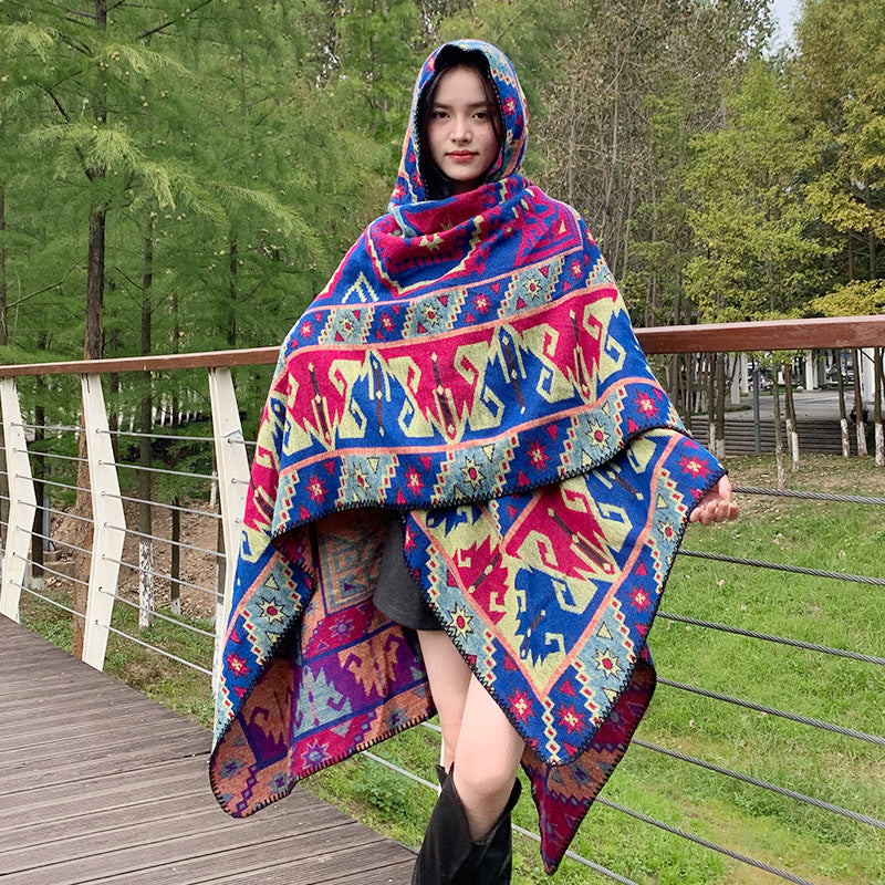 Travel Ethnic Style Women's Shawl Cloak