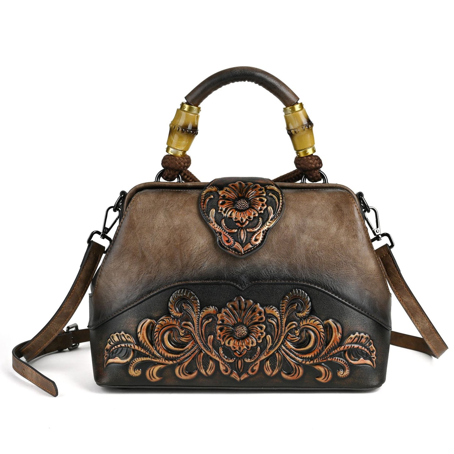 Retropræget Håndfarvet Håndtaske Crossbody Klemme-taske