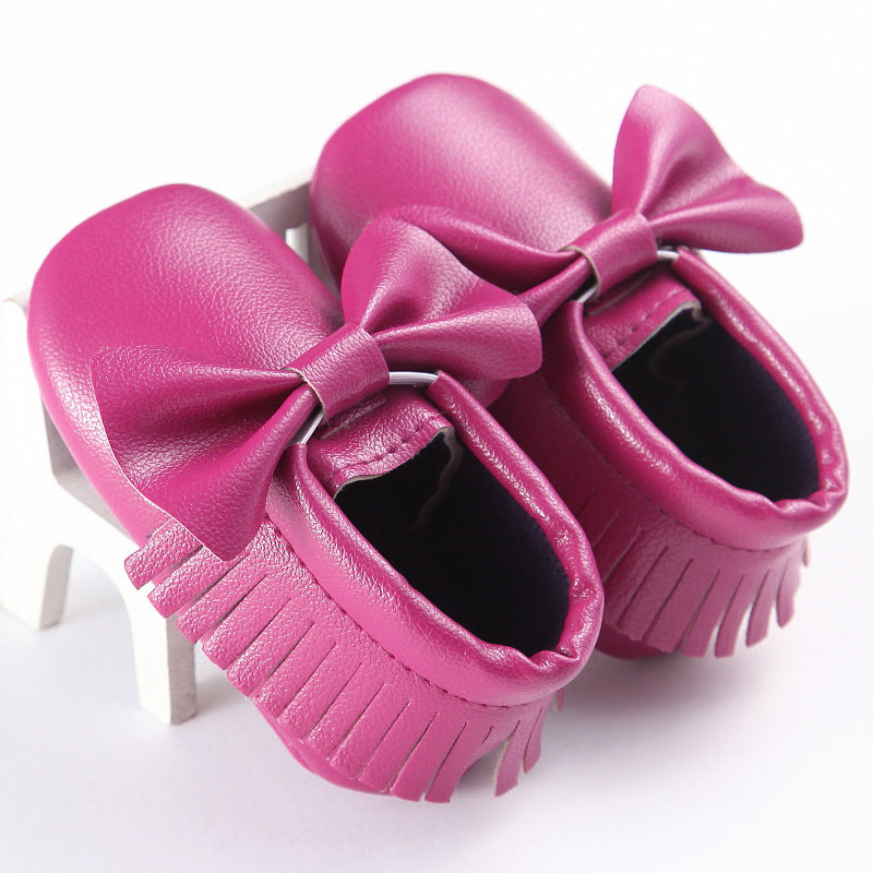 Spring And Autumn New 0-1 Years Old Boys And Girls Baby Shoes Tassel Pu Bottom Non-slip Casual Baby Shoes