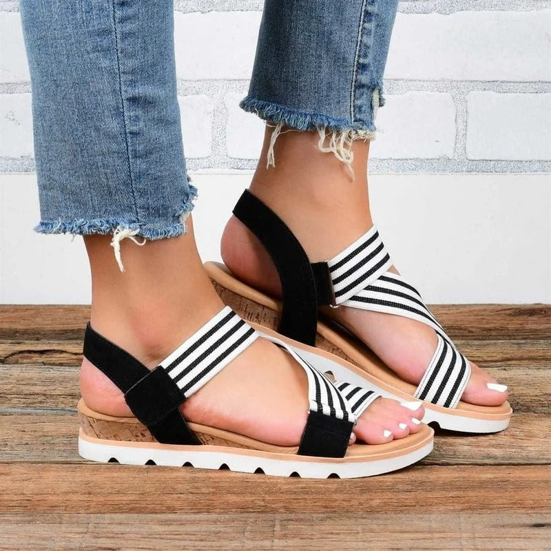 Elastic casual women's shoes sandals
