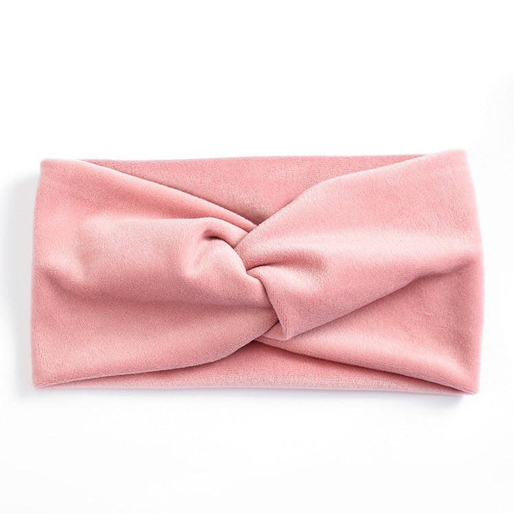 Women's wide brim cross velvet headband hair band
