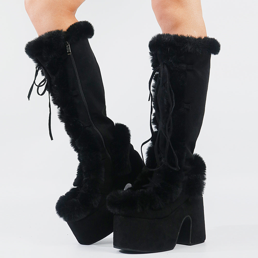 Platform High Heel Women's Mid Tube Boots