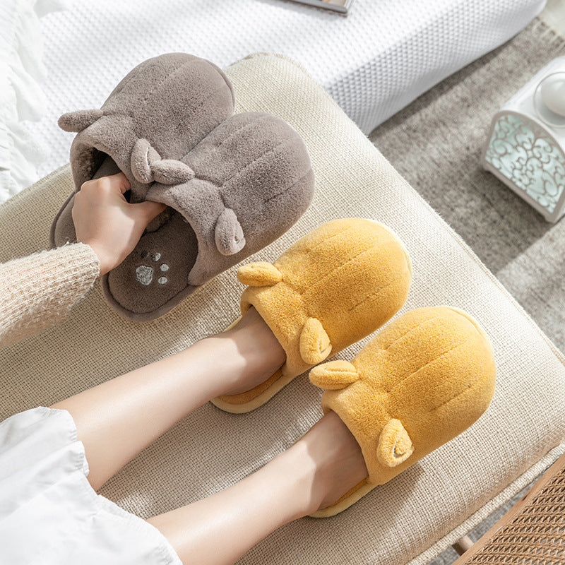 Home Children's Cute Warm Couple Plush Slippers