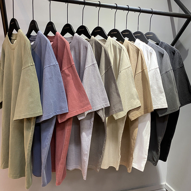 Washed And Worn Dyed Bright White Short Sleeve T-shirt