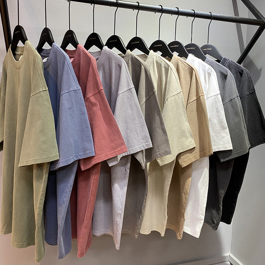 Washed And Worn Dyed Bright White Short Sleeve T-shirt