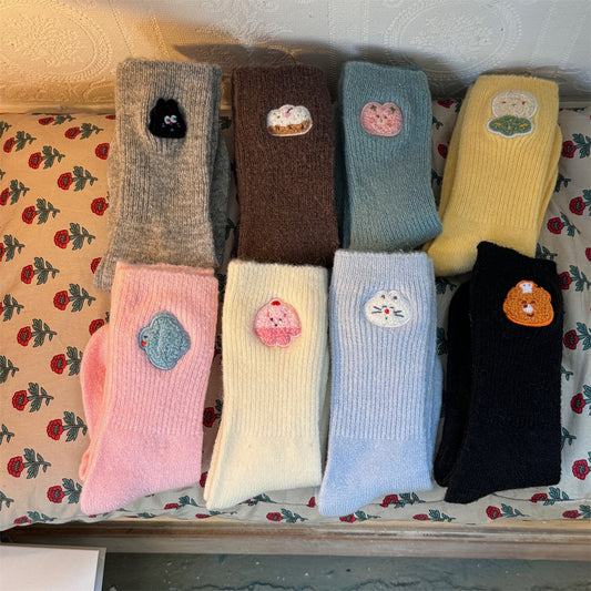 Thickened Winter Wool Socks For Warmth And Cuteness