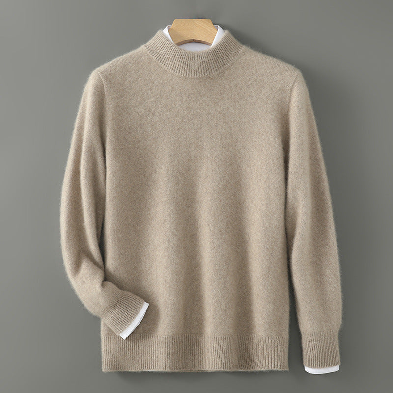 Half Wool Batwing Knit Sweater Solid Color Casual Base Shirt