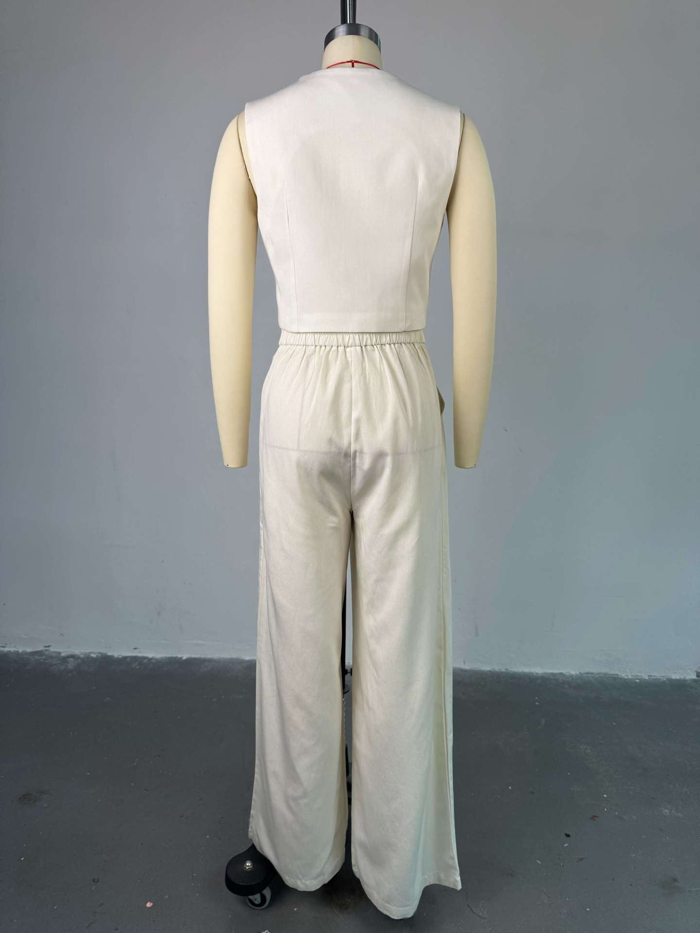 Simple And Elegant Vest Top High-Waist Wide-Leg Pants Casual Suit
