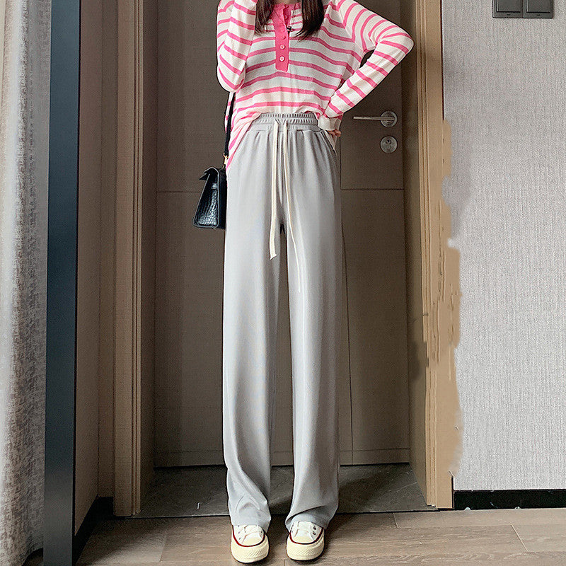 Loose Straight Spring Grey Mop Casual