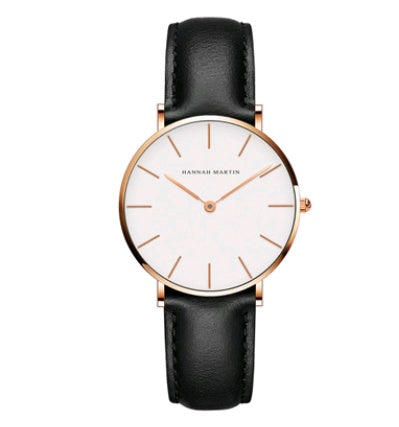 ladies simple watch waterproof Korean white belt student watch 36mm