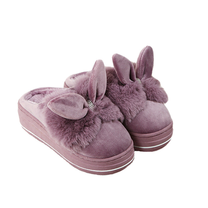 Women's Thick-soled Winter High-heeled Cotton Slippers