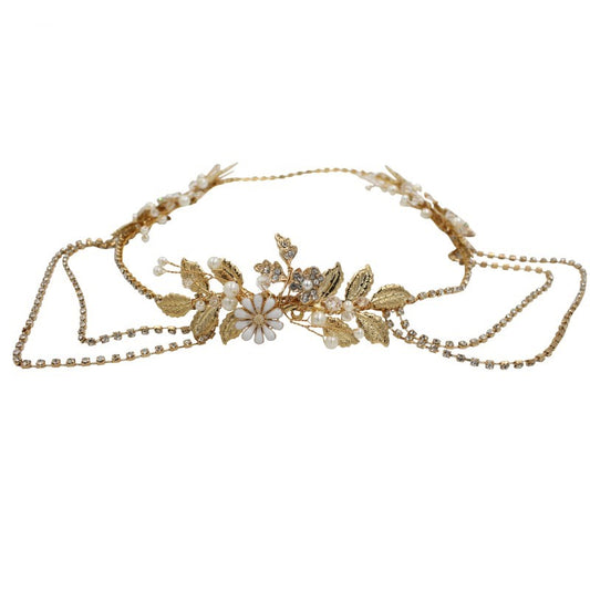 Chain bridal headband handmade bridal headband