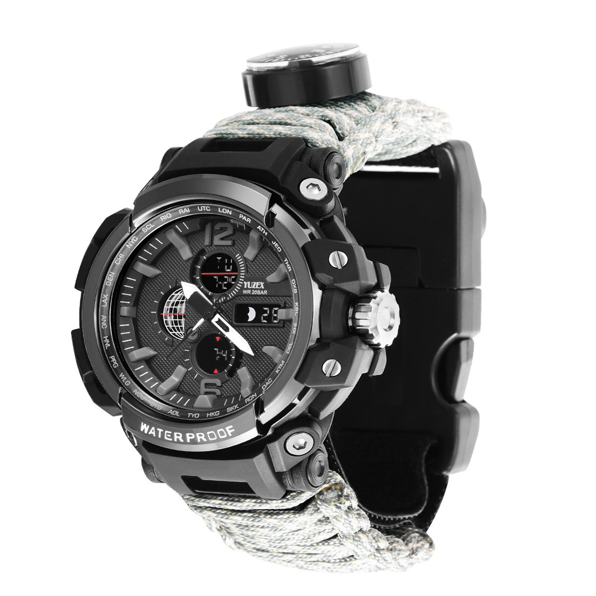 Outdoor Climbing Travel Waterproof Multifunctional LED Watch