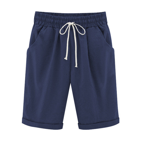 Women's five-point wide-leg pants