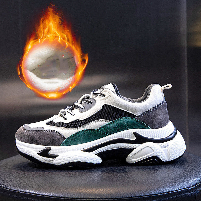 Women's Thick Sole Breathable Leather Casual Sneakers