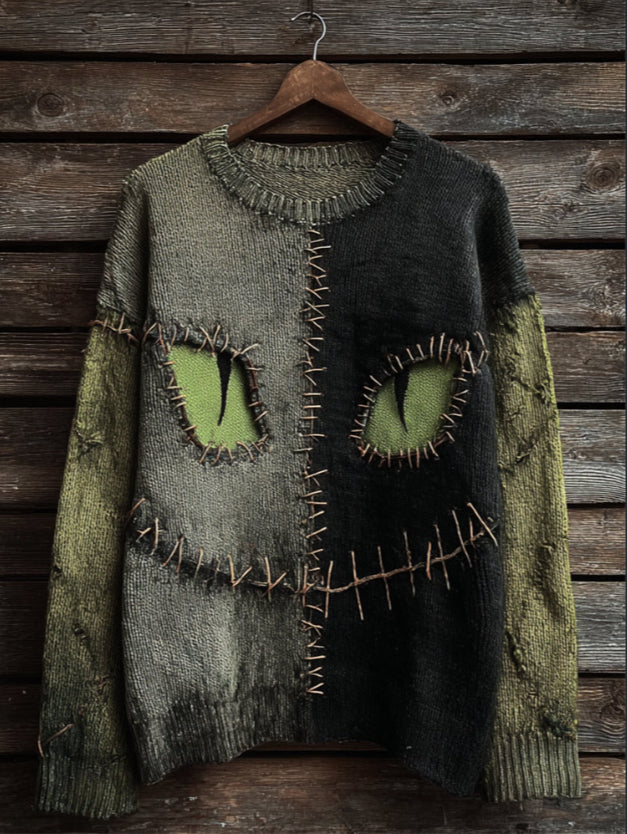 Digital Women's Printed Wear Round Neck Loose Feel Soft Sweater
