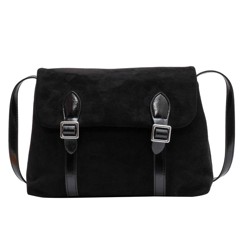 Women's Versatile Vintage Suede Patchwork Shoulder Armpit Bag