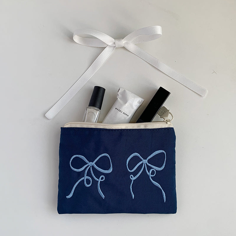 Bow Silver Change Card Holder Female Storage Small Bag