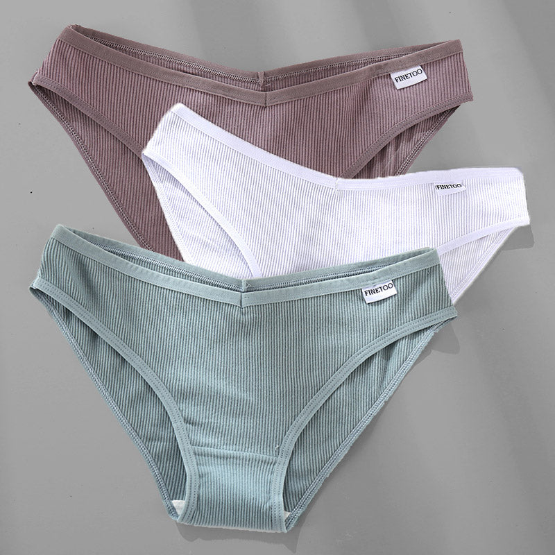 Cotton Panties Female Underwear Sexy Women Briefs  3PCS M-4XL