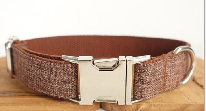 Brown plaid dog ring
