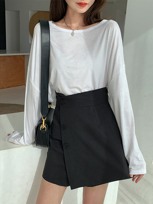 High waist slim suit culottes