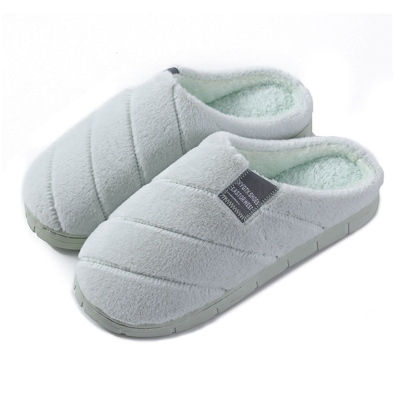 Cotton slippers female warm cute plush couple home