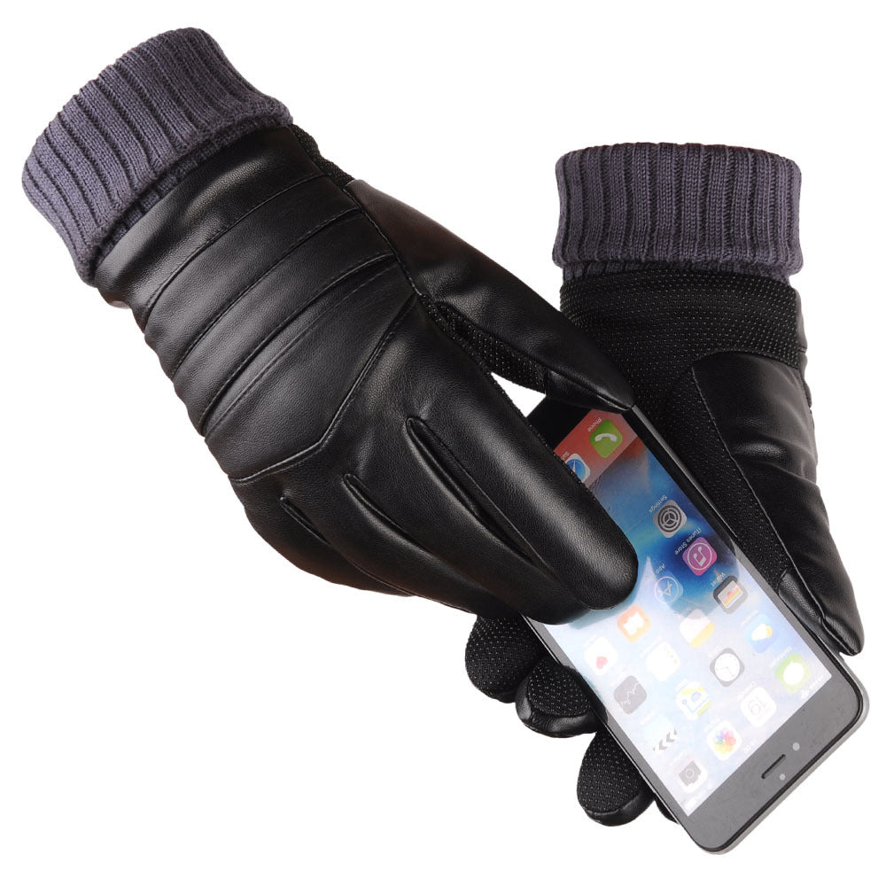 Men's touch screen gloves thickened