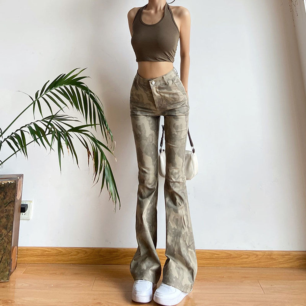 Women's Trendy Tie Dye High Waist Trousers Slim Fit
