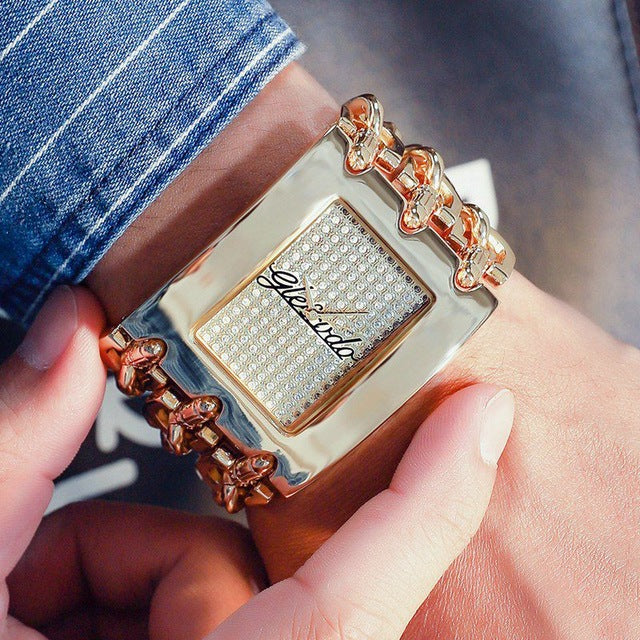 Nyt G-D-ur Dame Kvarts Analog Afslappet Ur Guld Ur Kvarts Enkelt Ur Relogio Feminino Reloj Mujer Montre
