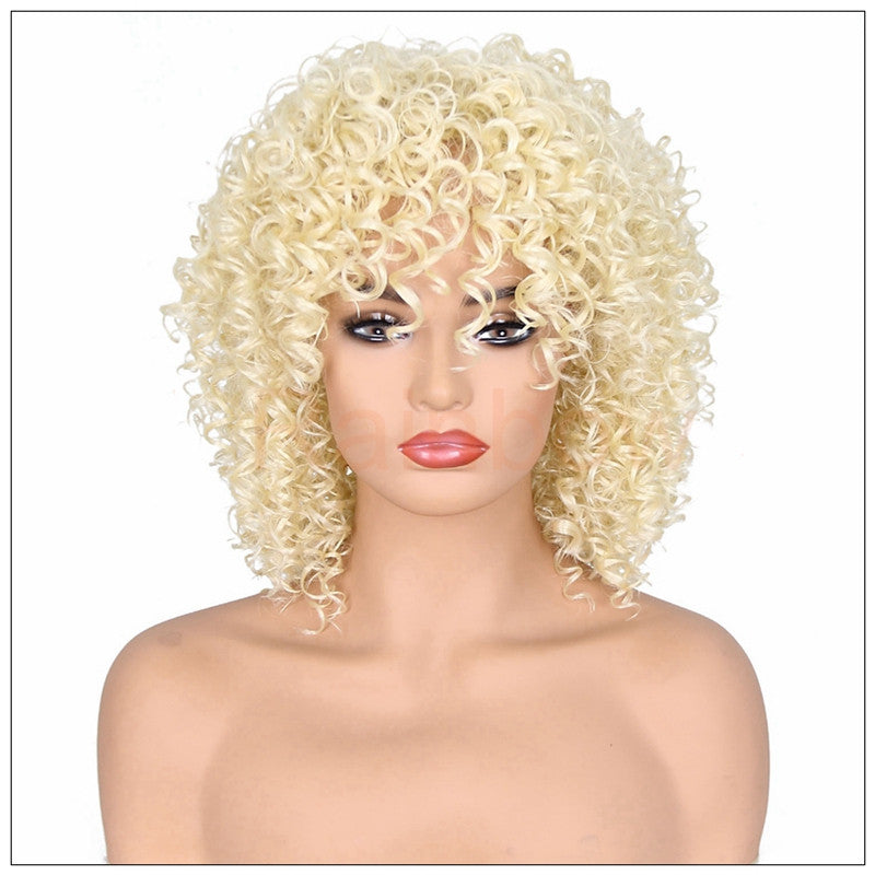 Black fluffy small curly wig