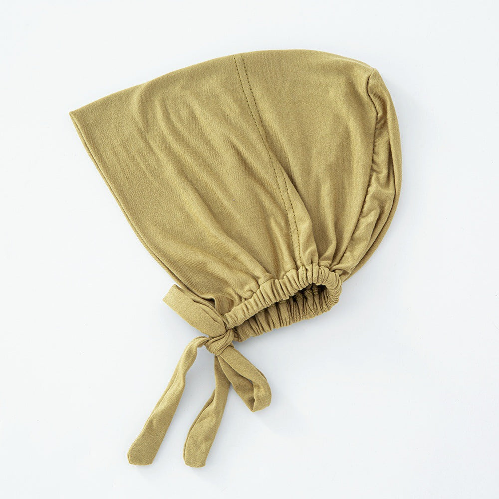 Women's Fashion Solid Color Lace-up Bottoming Hood