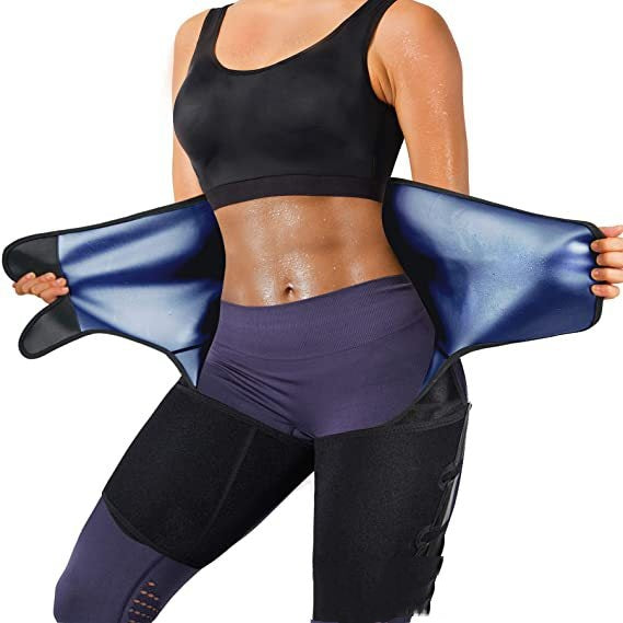 Three-in-one Violently Sweat Waistband Waist And Thigh Trimmer