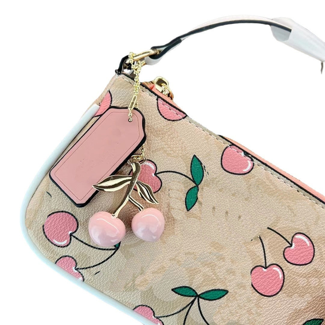 Cherry Pendant Underarm Printed Women's Shoulder Messenger Bag