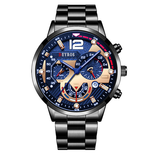 Six-hand Steel Band Quartz Watch Sports Men
