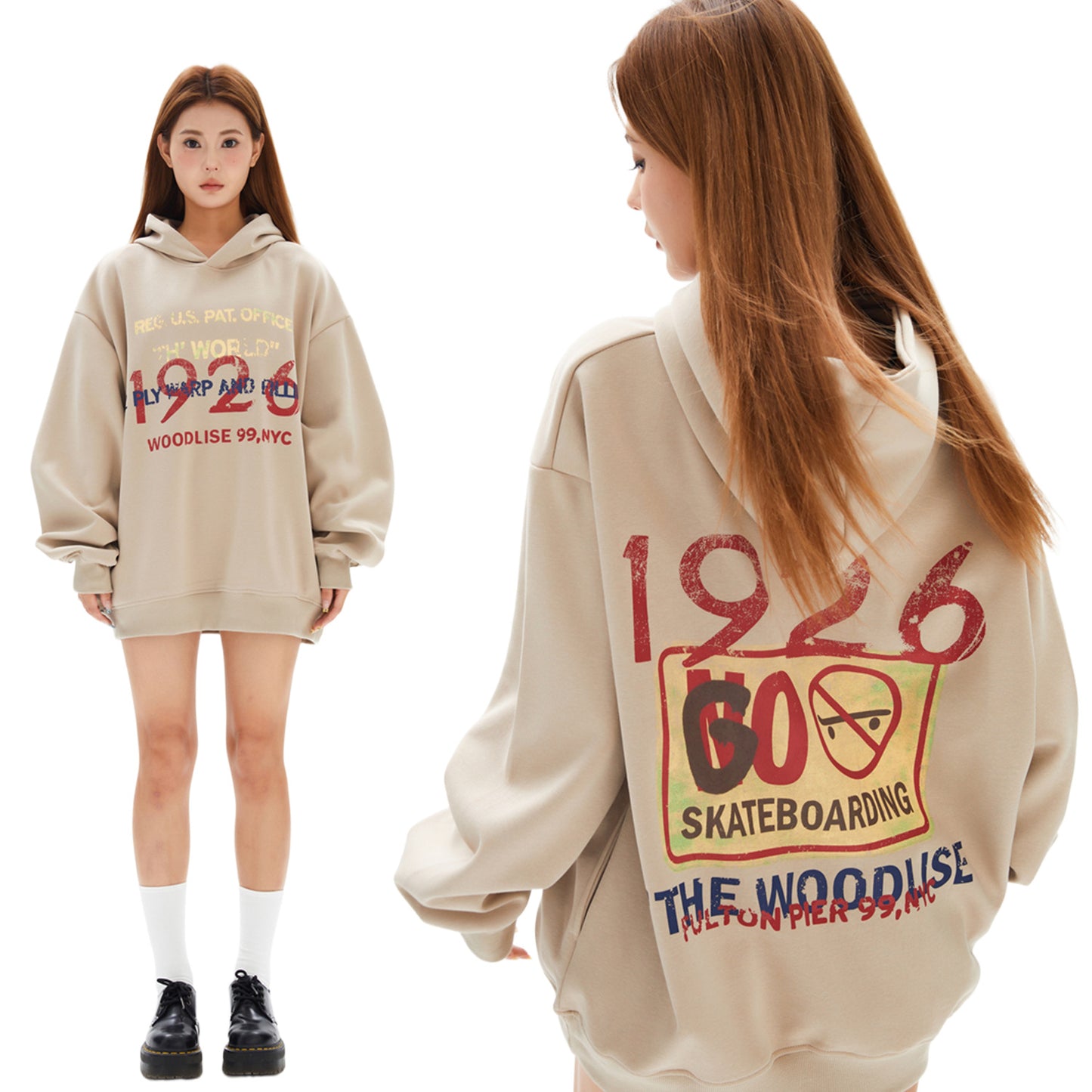 Women's American Retro Thickened Hooded Sweatshirt