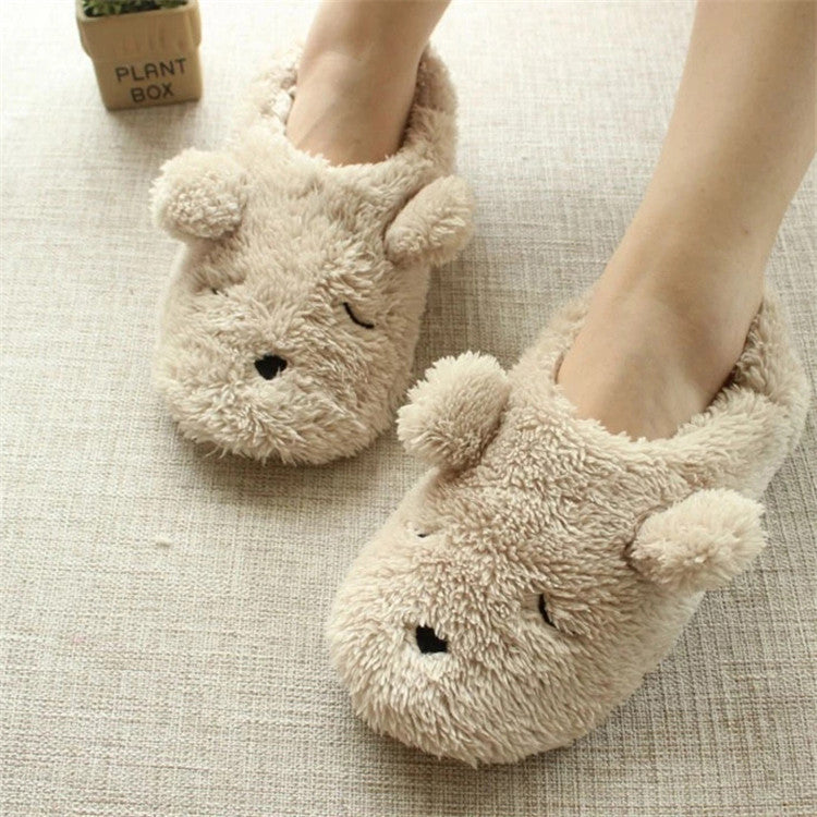 Cartoon bag with cotton bear on the floor
