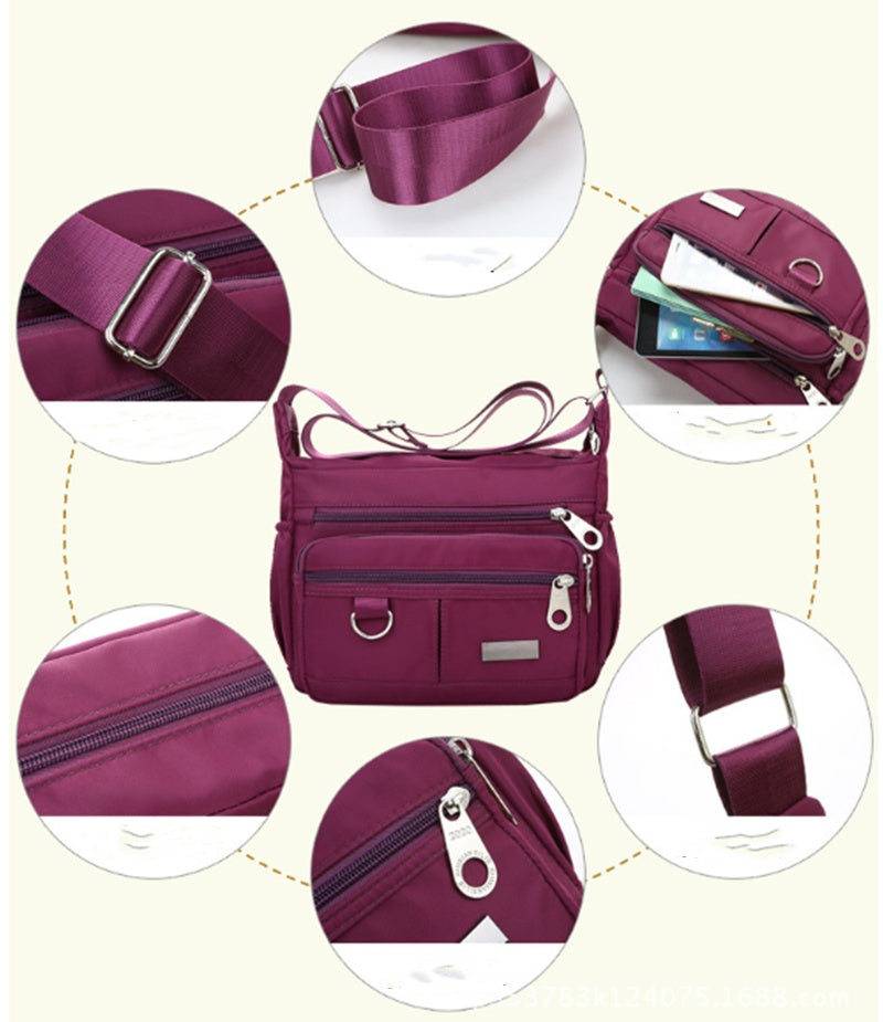 Fashion Nylon Lady Multi-pocket Messenger Bag
