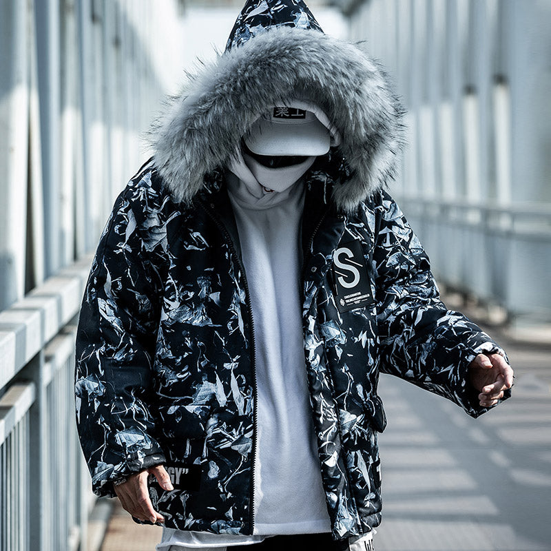 Løs hiphop-camouflagejakke til bjergbrug