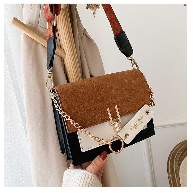 One shoulder messenger fashion frosted small square bag