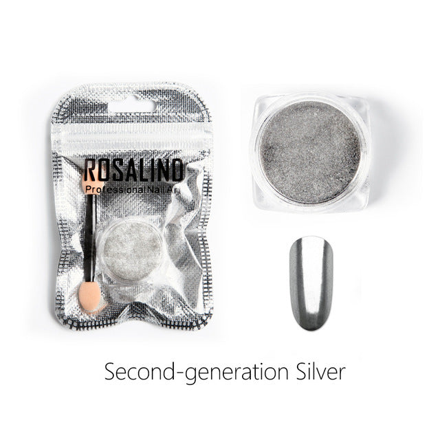 Gold and silver electroplated metal nail powder